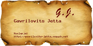 Gavrilovits Jetta névjegykártya
